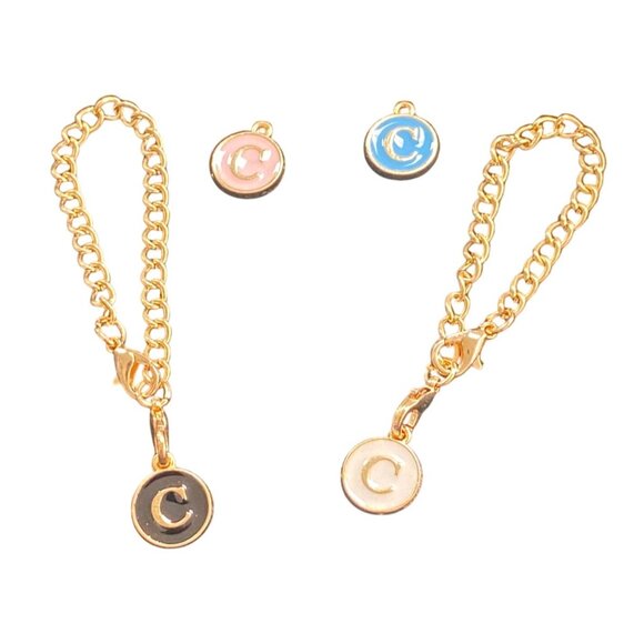 Gold Initial "C" Charm Bracelets & Charms Set - Picture 6 of 6